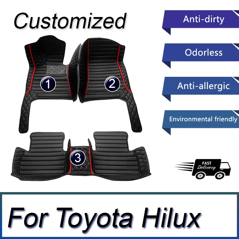 Car Floor Mats For Toyota Hilux 2022 2021 2020 2019 2018 2017 2016 2015 2014 2013 2012 2011 2010 2009 Custom Carpets Cover Rug