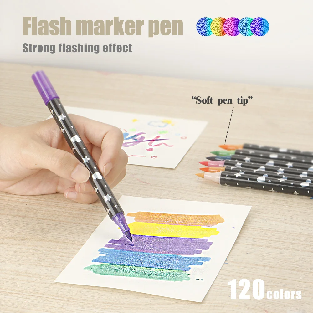 

12-60 Pcs Double-Tip Art Markers - Vibrant Colors, Quick-Drying- For Painting, Graffiti, DIY Crafts,Stone-Art & School supplies.