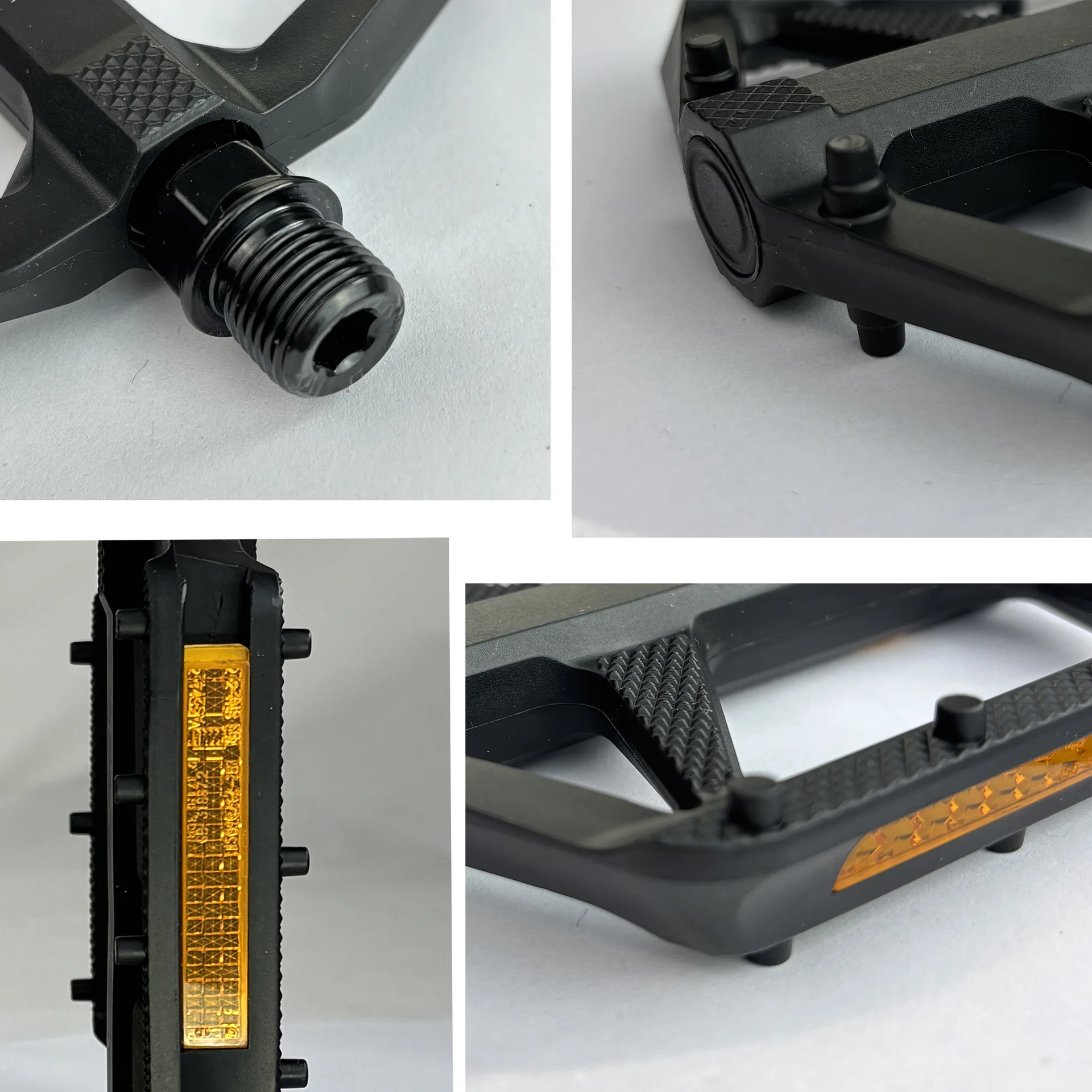 Mountainbike-Nylonpedale mit verbreiterten, doppelten 2DU-Leichtgewicht-Antirutschriemen, reflektierenden Streifen, Fahrradpedal aus Aluminiumlegierung – Detail 5
