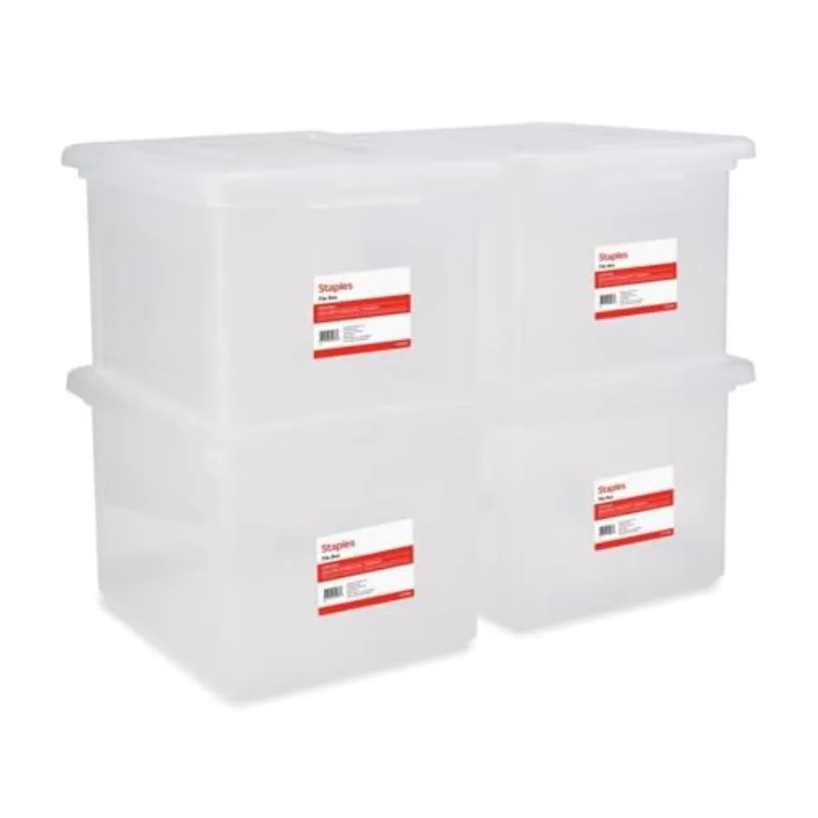 

Plastic File Box with Snap Lid, Letter/Legal Size,,4/Carton