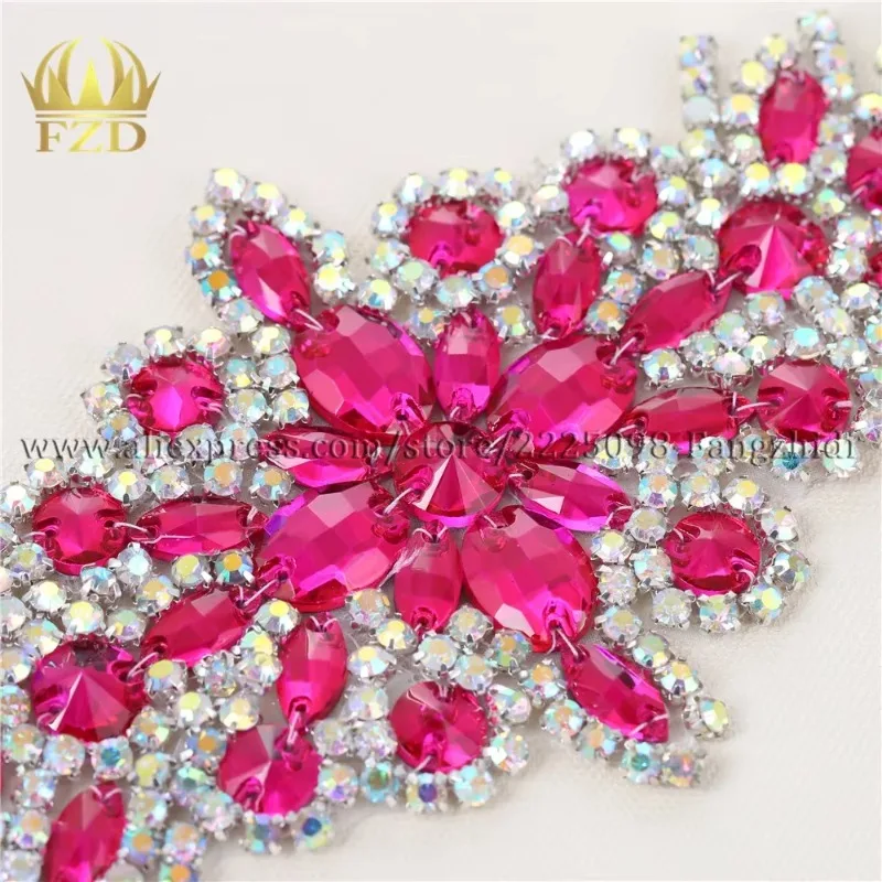 30 Piece Set of Wholesale Hotfix Crystals in Purplish Red Rhinestone Sequin Appliqué Embellishing Garment Dresses Accessories