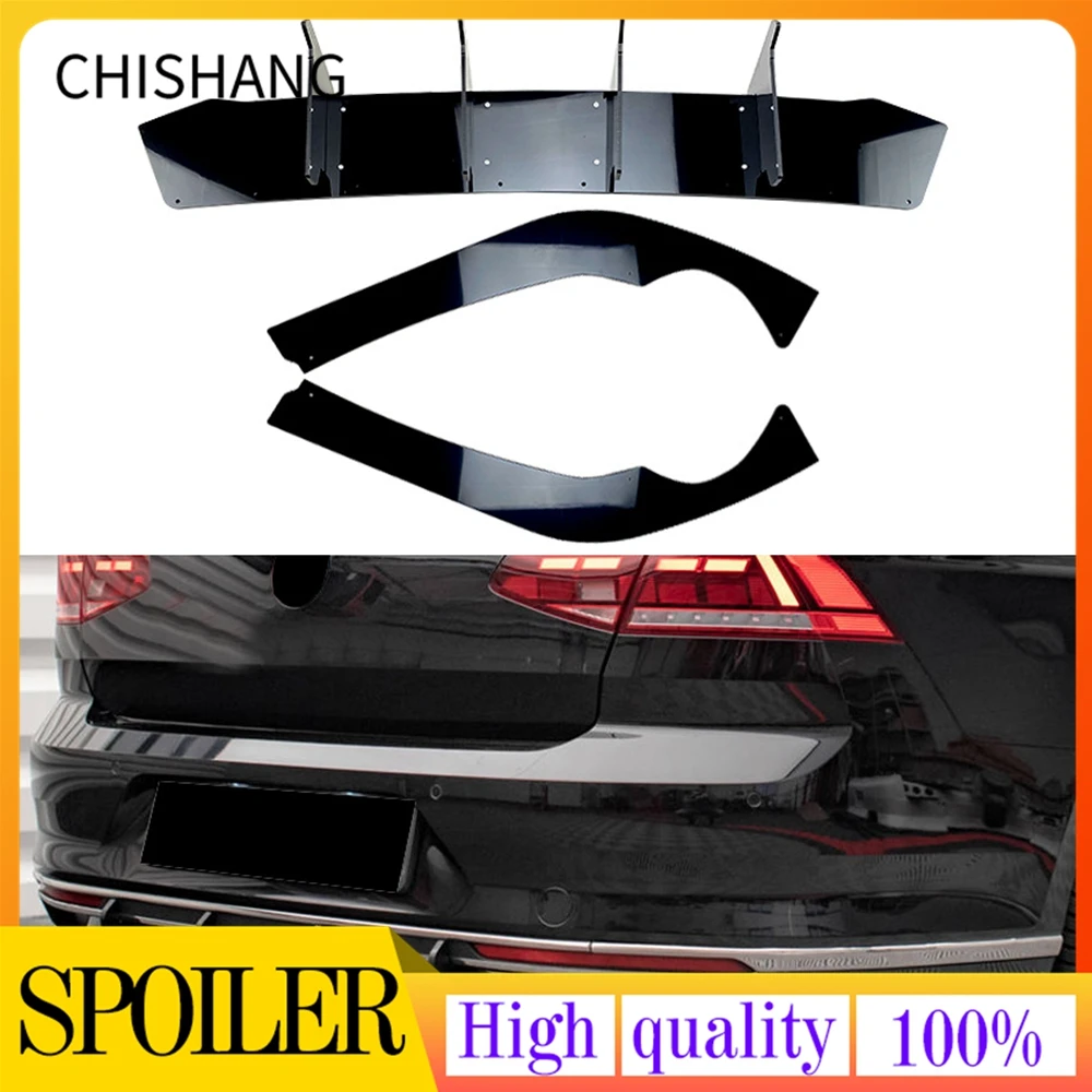 

Для Volkswagen VW Passat B8.5 2019-2022 черный задний бампер диффузор сплиттер губ автомобильный багажник выхлопной кронштейн спойлер пластина комплект кузова