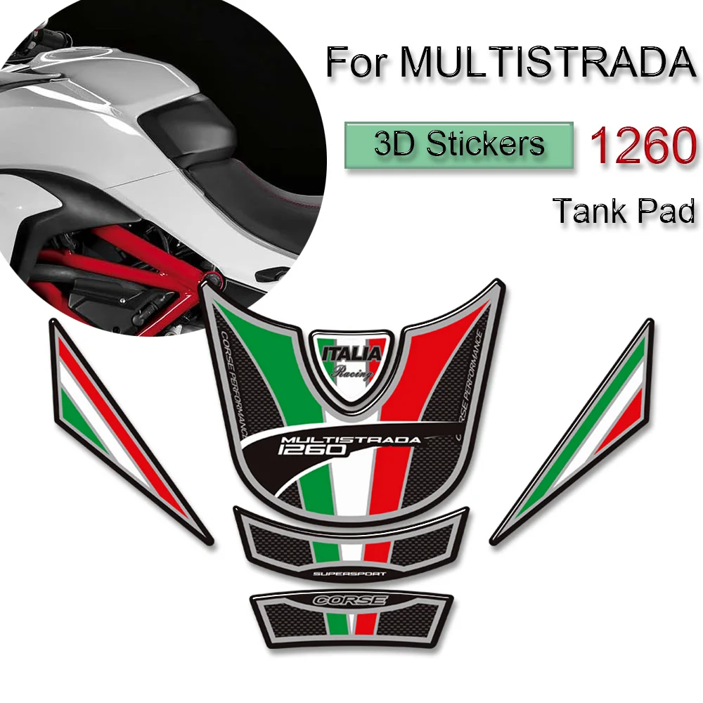 

Tank Pad 3D Stickers Motorcycle For Ducati MULTISTRADA 1260 S 1260S Grips Gas Fuel Oil Kit Knee Fish Bone Protector Decals