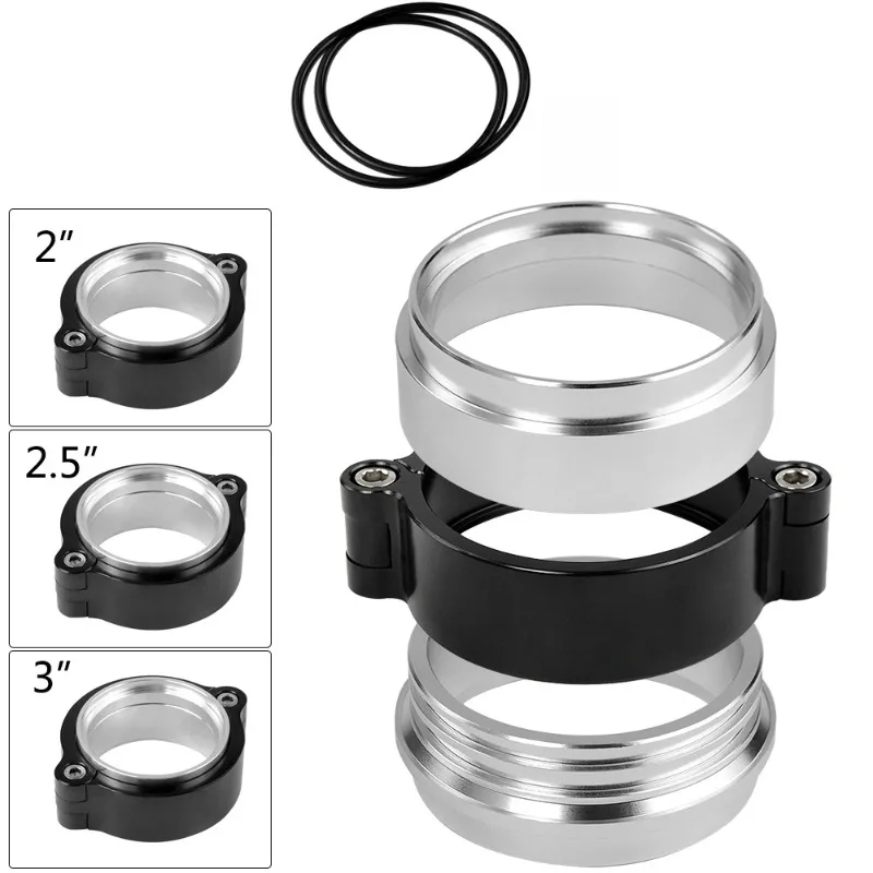 Modified V-Band Clamp with Flange Aluminum Fixed Movable Buckle 2 inch / 2.5 inch / 3 inch for Turbo Exhaust Pipe