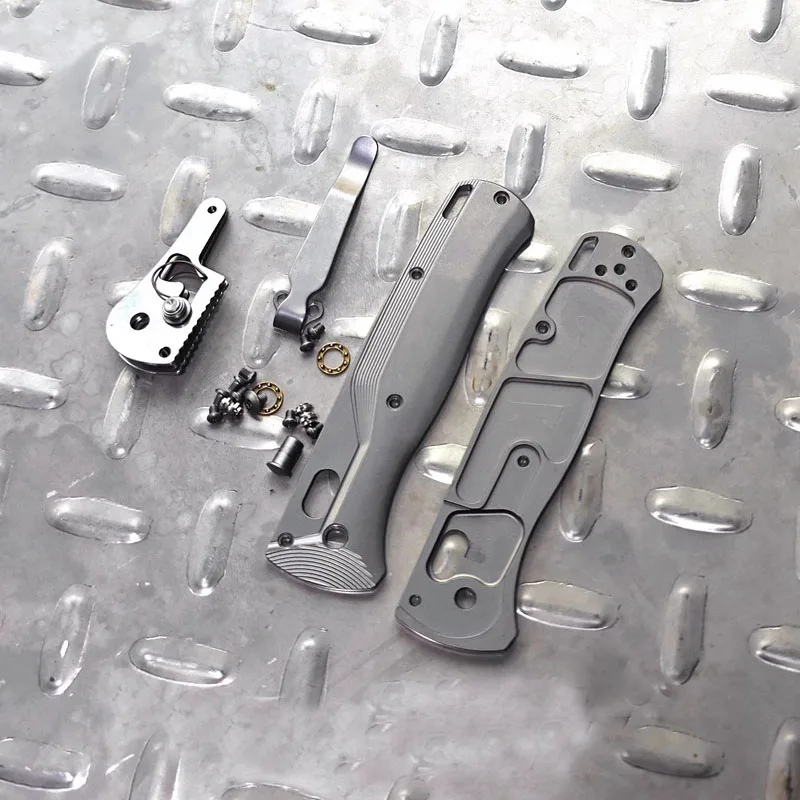 1 Set Custom MadeTitanium Alloy Handle Scales With Accessories +14C28N Stainless Steel Blade for Benchmade 535 Modify