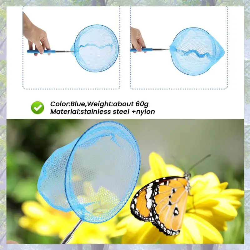 新入荷 アウトドア用 蝶捕り網 釣り網 バッグ ステンレス製 伸縮式 釣り網ツール アウトドア用伸縮式