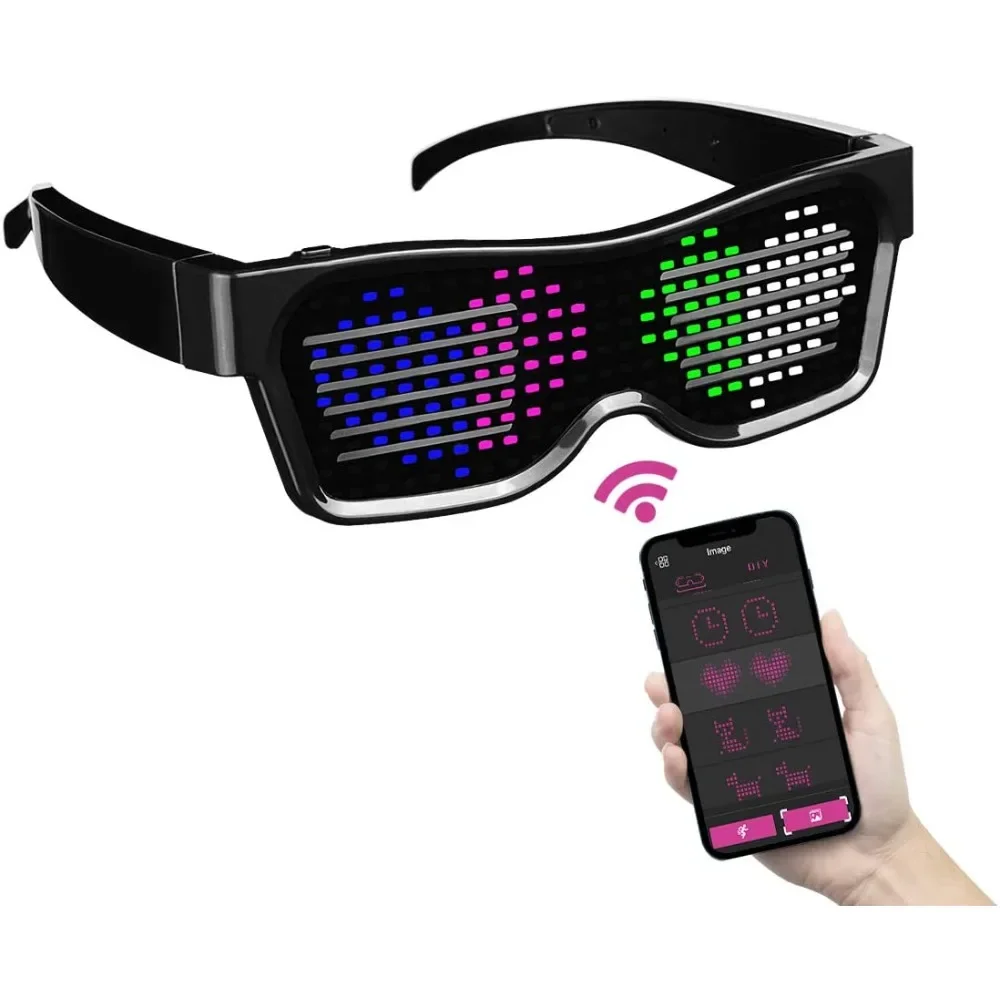 

Programmable Display Message Led Magic Glasses App Controlled Led Sunglasses for Party Bar Dance