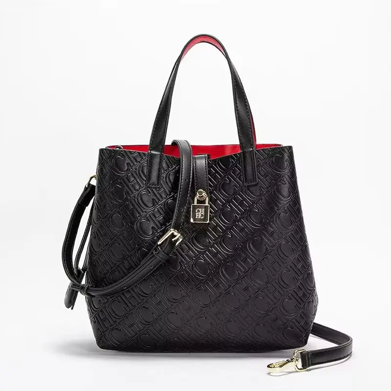 

CH Superior Sense of Pure Colour Letter Printing Design Large Capacity Ladies Crossbody Bag High QualityTemperament Tote Bag