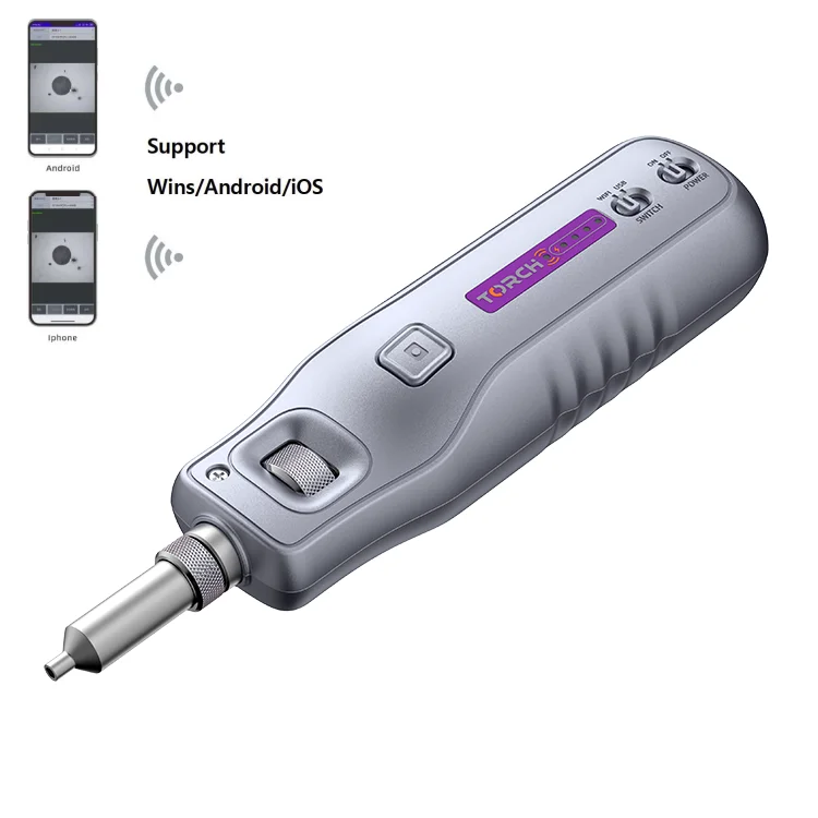 Wireless Fibre Optical Connector Microscope 200 Magnification WIFI Fiber Optic Inspection Probe FVM105A
