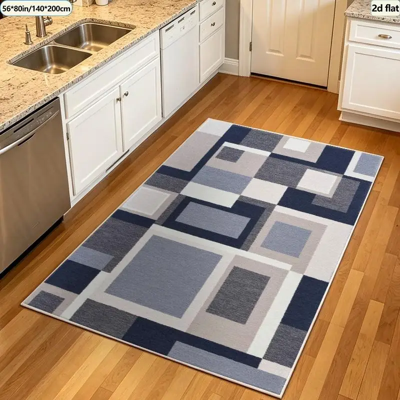 1 piece geometric abstract block carpet, soft and comfortable, suitable for autumn and winter, lightweight and easy to maintain, ideal for living room, bedroom, entryway home decor