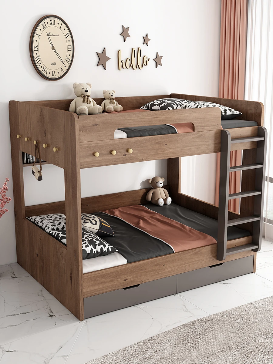 Same width double decker parallel high and low bed adult upper and lower bunk bed children\'s bed modern mother child bed adult
