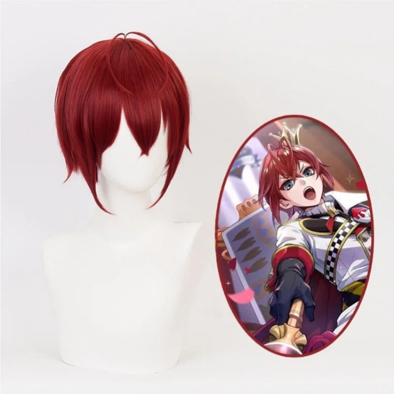 Anime Twisted Wonderland Riddle Rosehearts Short Wig Cosplay Costume Heat Resistant Synthetic Hair Red Queen Men Women Wigs Cap