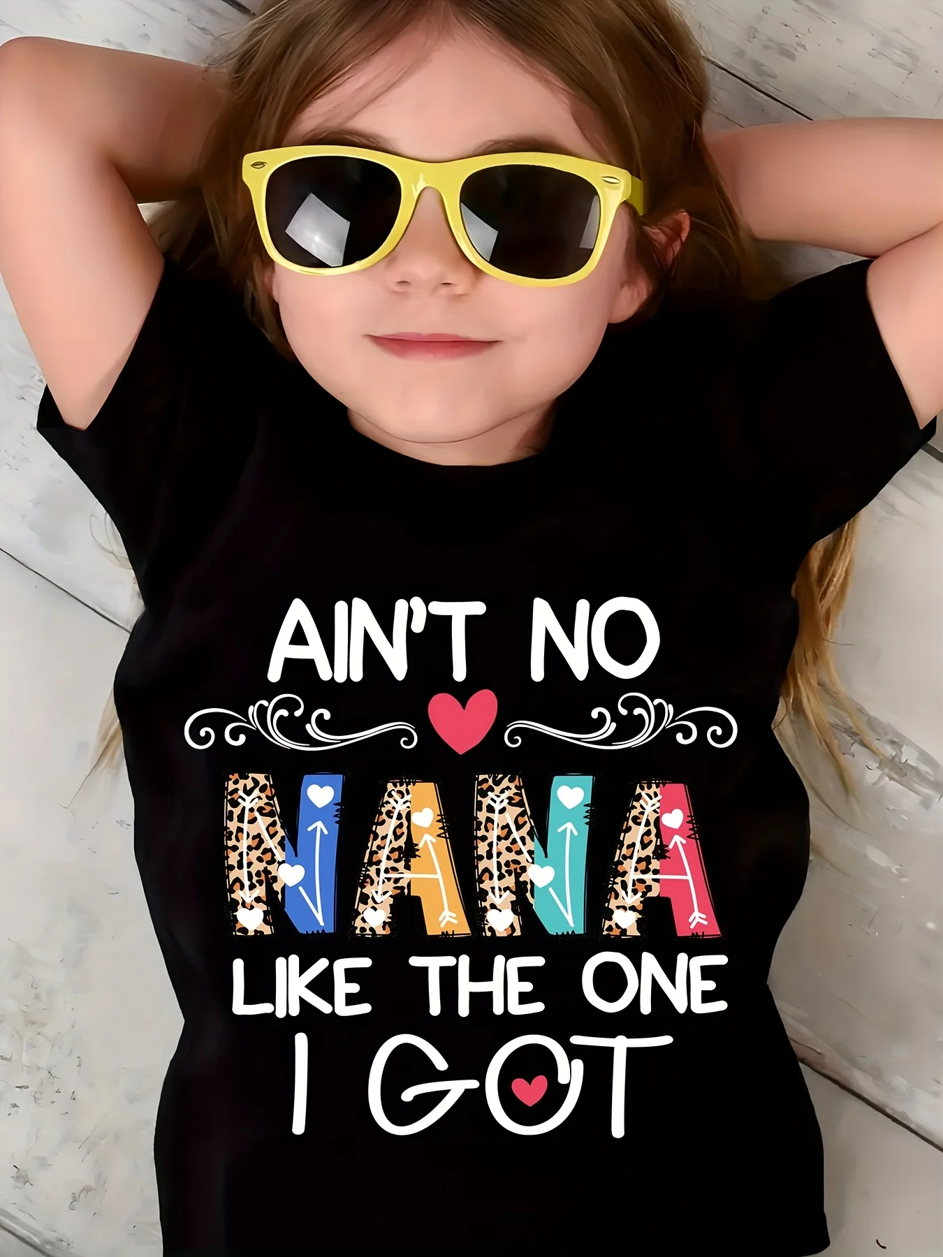 Valentine's Day Summer Fashion Children's T-shirt AIN'T NO NANA LIKE THE ONE I GOT Printed Casual Parent Child Top