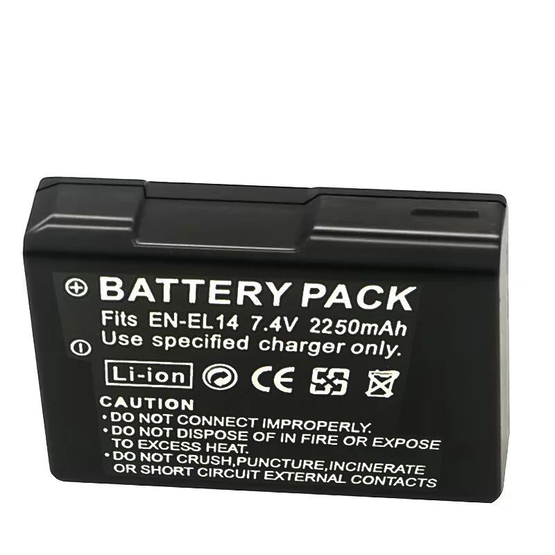 Batería de EN-EL14A de 2250MAH para Nikon, batería de EN-EL14 para D5500, D5600, D3400, D3500, D5100, D5200, D5300, D3100, D3200, D3300, COOLPIX