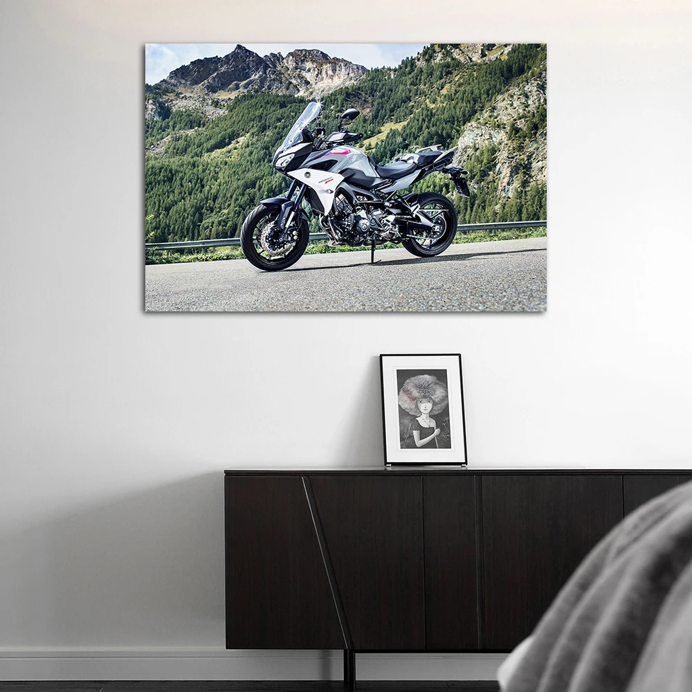 Tracer 900 Adventure Motorcycle Canvas Painting For Bedroom Home Decor Motorbike Poster Custom Wall Art Cloth Fabric Picture