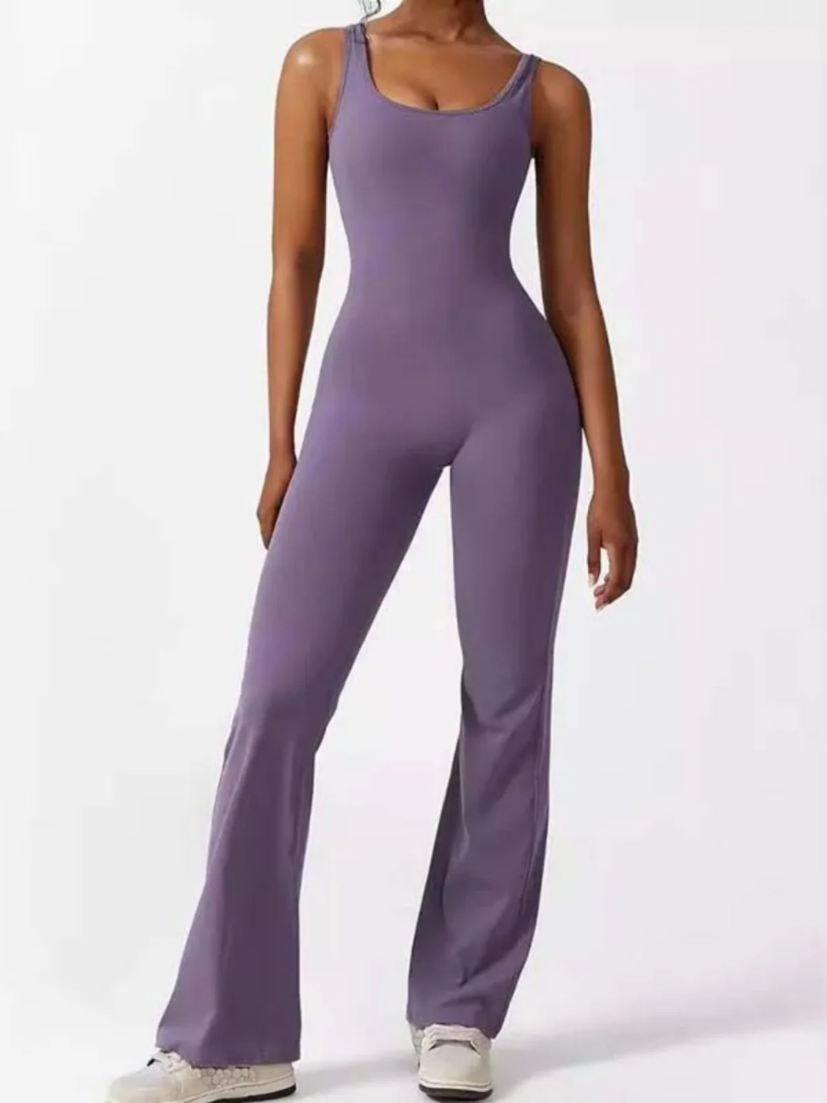 バールヒップリフティングジャンプスーツ レディース ストリート系 カジュアルパンツ l ウエストフレア レッグ 無地 ストレートチューブ