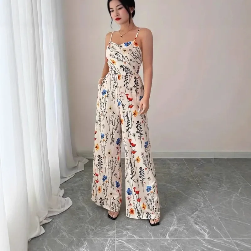 

Suspender Tube Top Jumpsuit New Sexy Floral Slim Jumpsuit