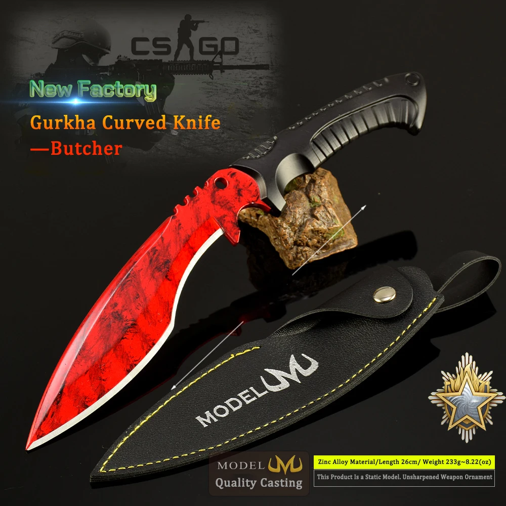 poignard de jeu de comptoir de terreur, 26cm/10.24 pouces, modèle d'arme en métal, couteau de forêt boréale, jouet pour garçon, cadeaux, article décoratif Cool, samouraï