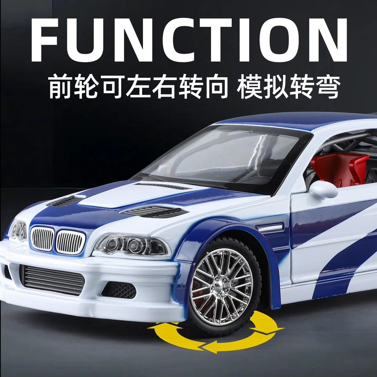1:24 M3 GTR E46 Racing Alloy Metal Diecast Model Car Home Trendy & Desktop Display Ornament Birthday Gifts view 5
