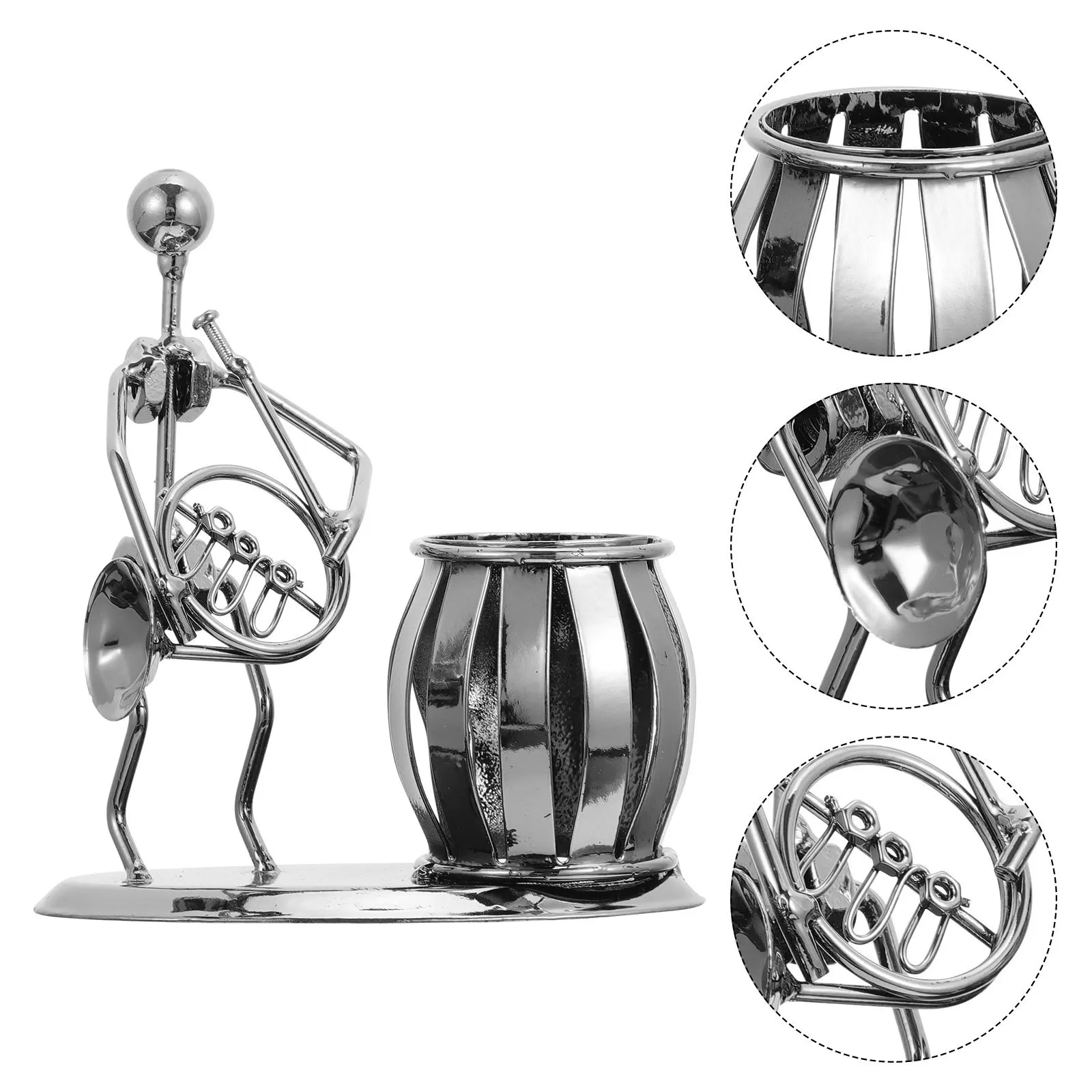 

Iron Pen Holder Decorative Brush Pot Students Pencil Art Nordic Style Ironwork Hair Care Office