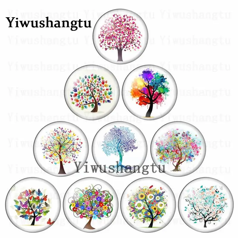 Beauty Life tree magical trees painting 12mm/18mm/20mm/25mm Round photo glass cabochon demo flat back Making findings