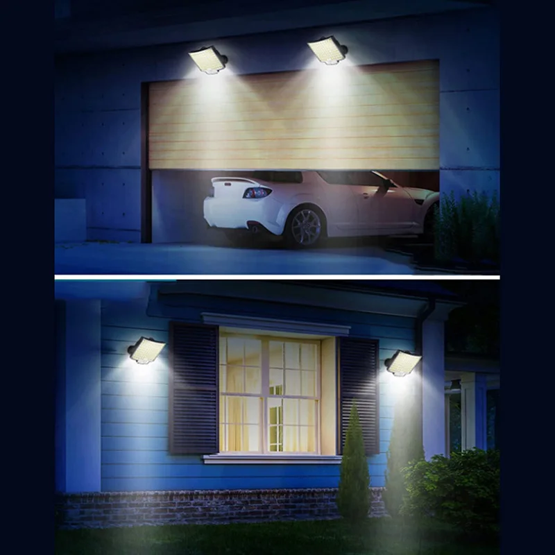 Solar Lamp Light Super Bright Outdoor106LED IP65 Waterproof 4 Working Modes Motion Sensor Strong Power Garden Light Garage Light