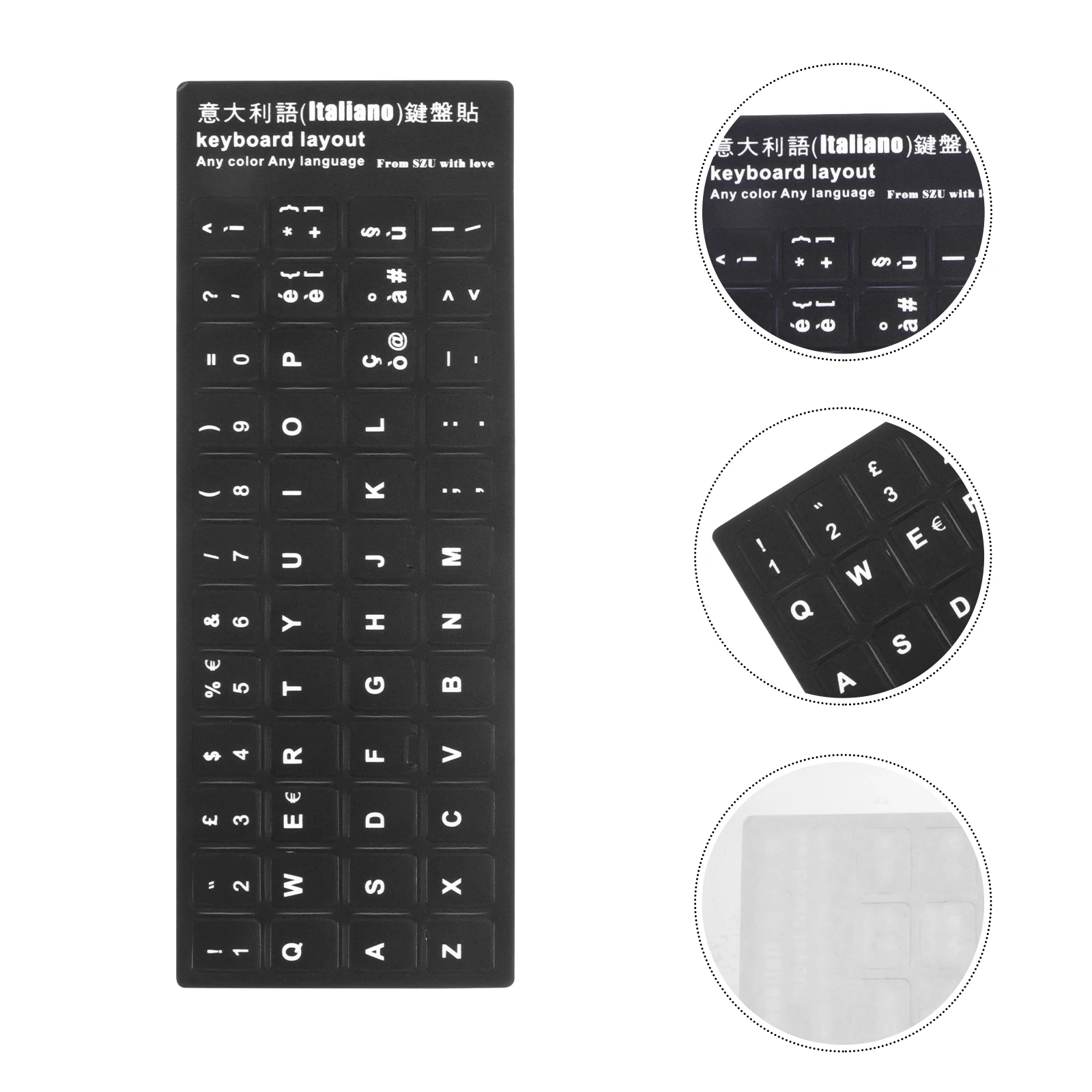 

10Pcs Universal Keyboard Stickers Black Background White Lettering Convenient Keyboard Cover for Laptop Notebook Computer