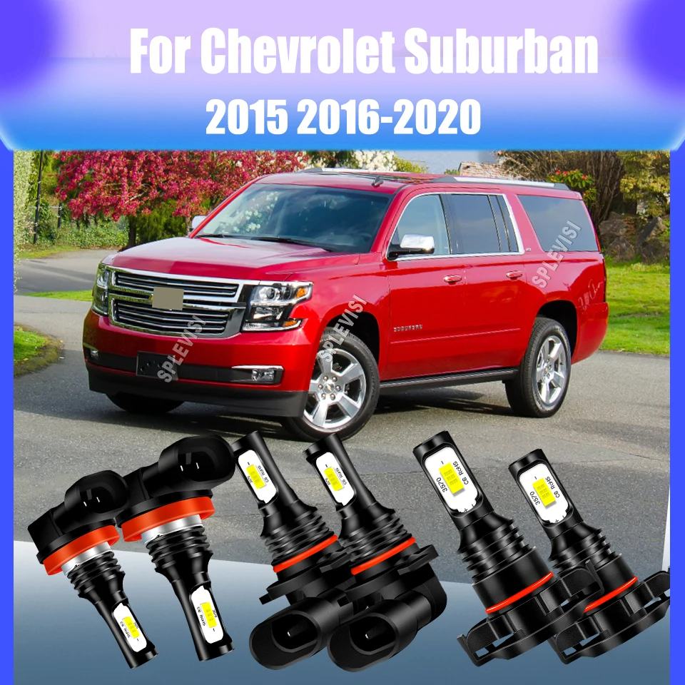 9005 H11 H16 LED Headlight Foglight Xenon White Plug and play Perfect Fit For Chevrolet Suburban 2015 2016 2017 2018 2019 2020
