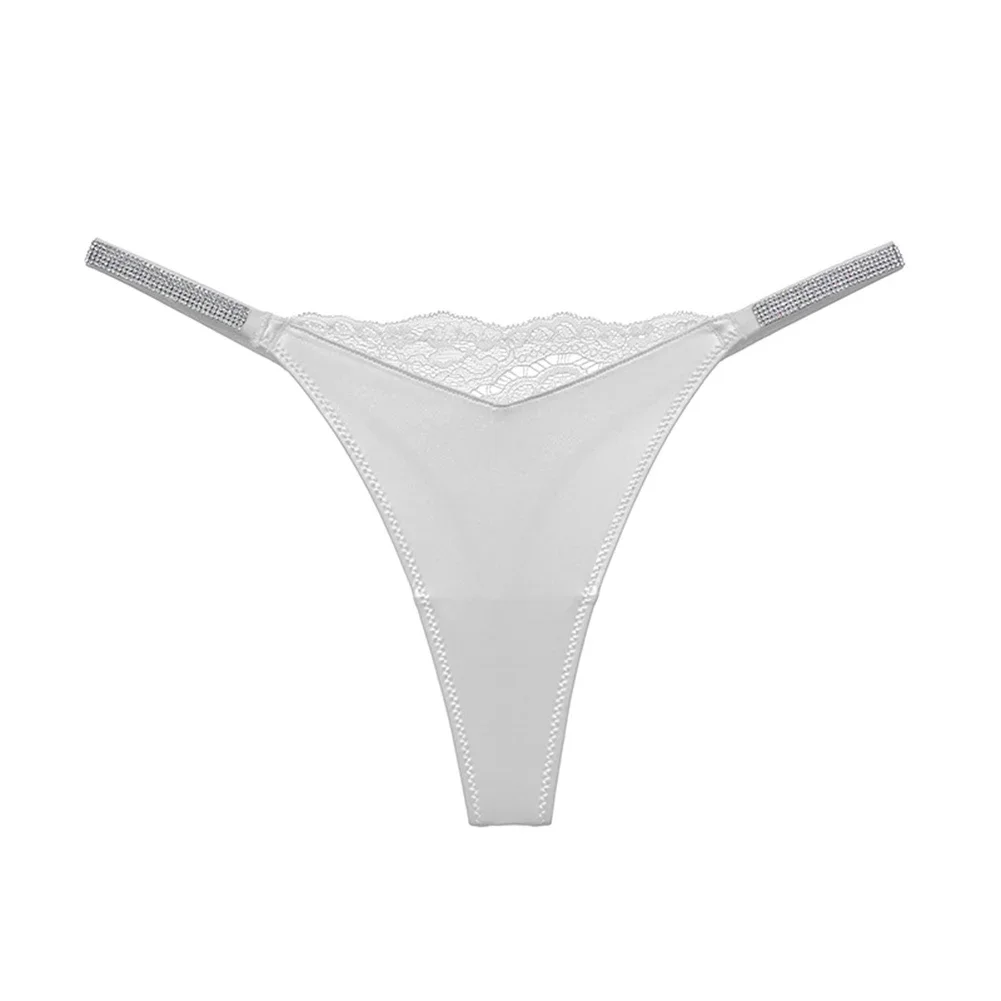 Rhinestone Women Sheer G-string Thongs Underwear UnderpantsT-back Low Rise Panty