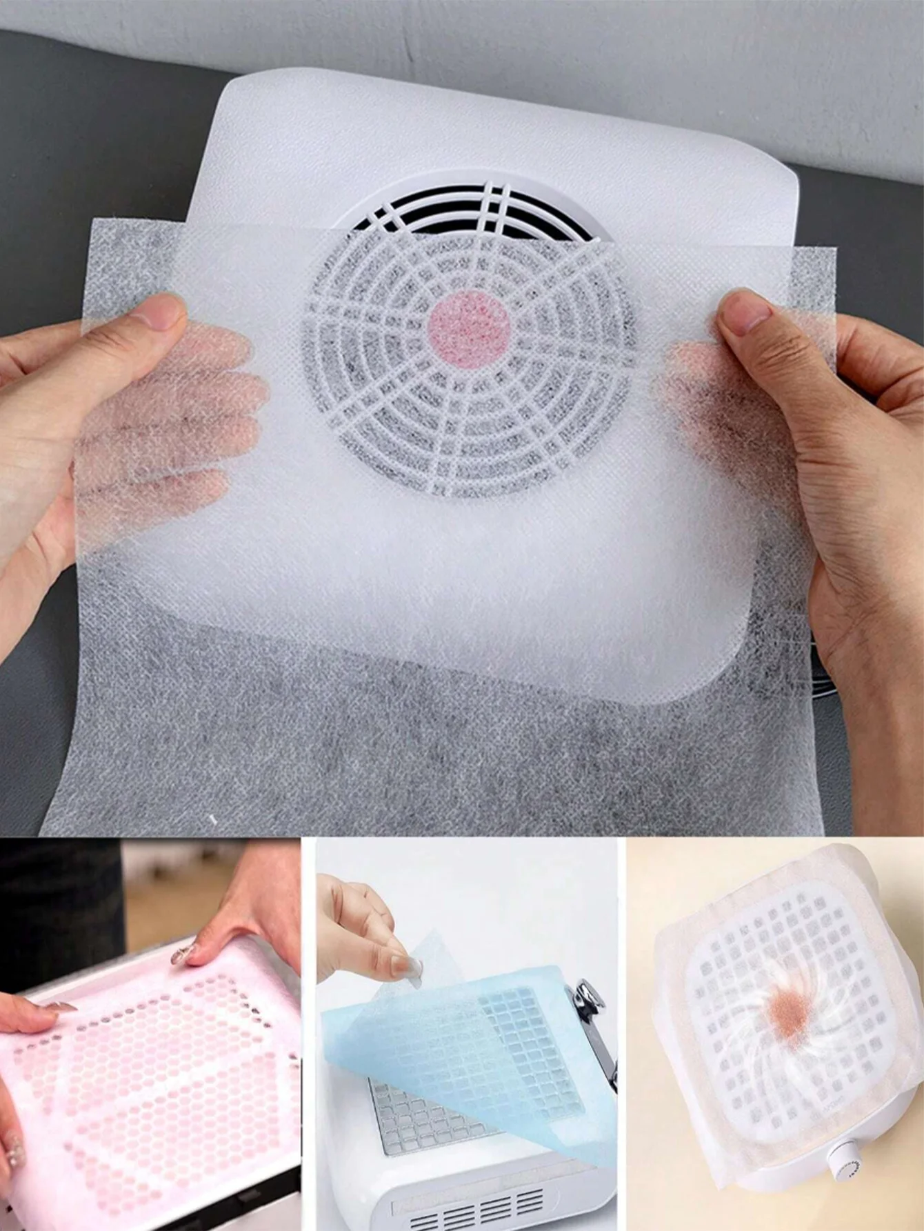100/200/300 pieces of multi-color non-woven fabric, available in white, blue, and pink, vacuum cleaner, nail care filter paper,