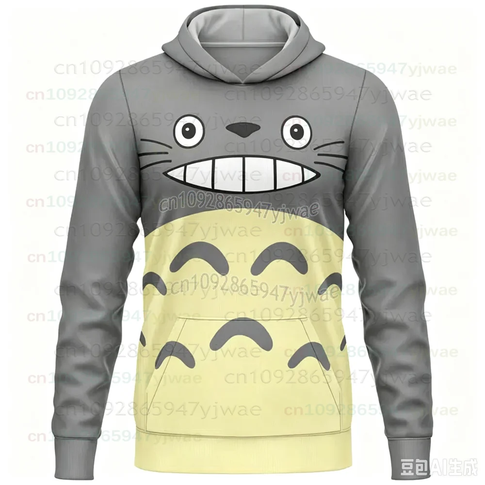 2026 Newest My Neighbor Totoro Hooded Sweater Sweatshirt Fall Men's Women's Casual Hooded Pullover Harajuku Streetwear YK2 Tops view 2