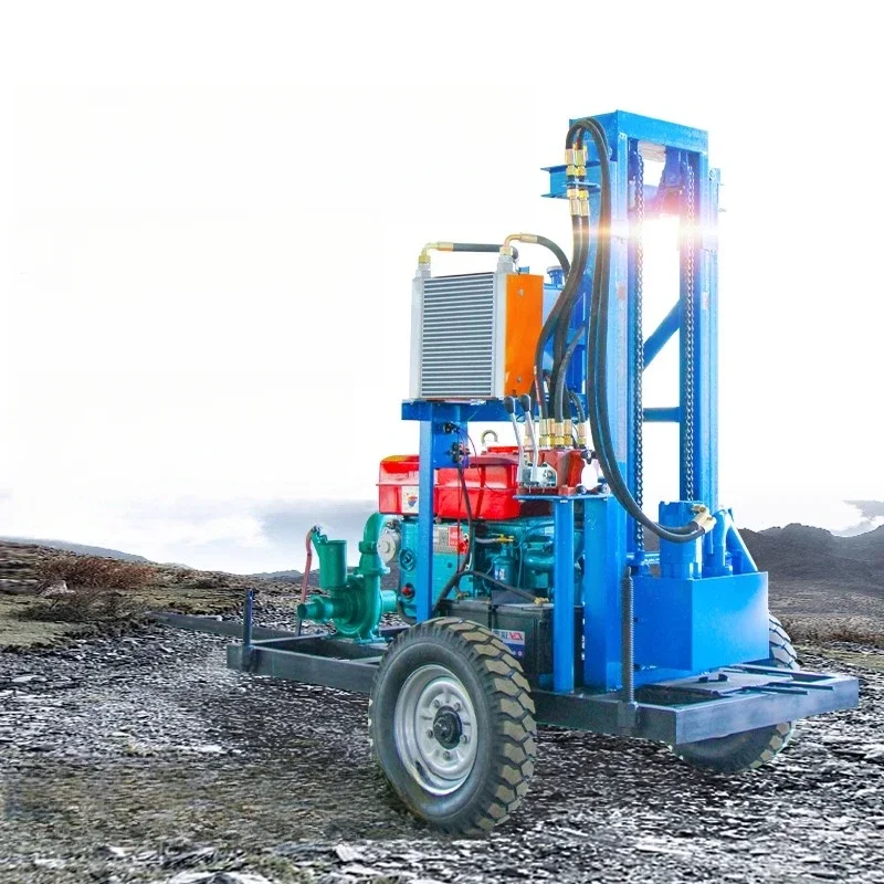 Deep 350m Borehole Drilling Rig Water Well Machine Diesel Powered Portable Mini Samll Drill Rig
