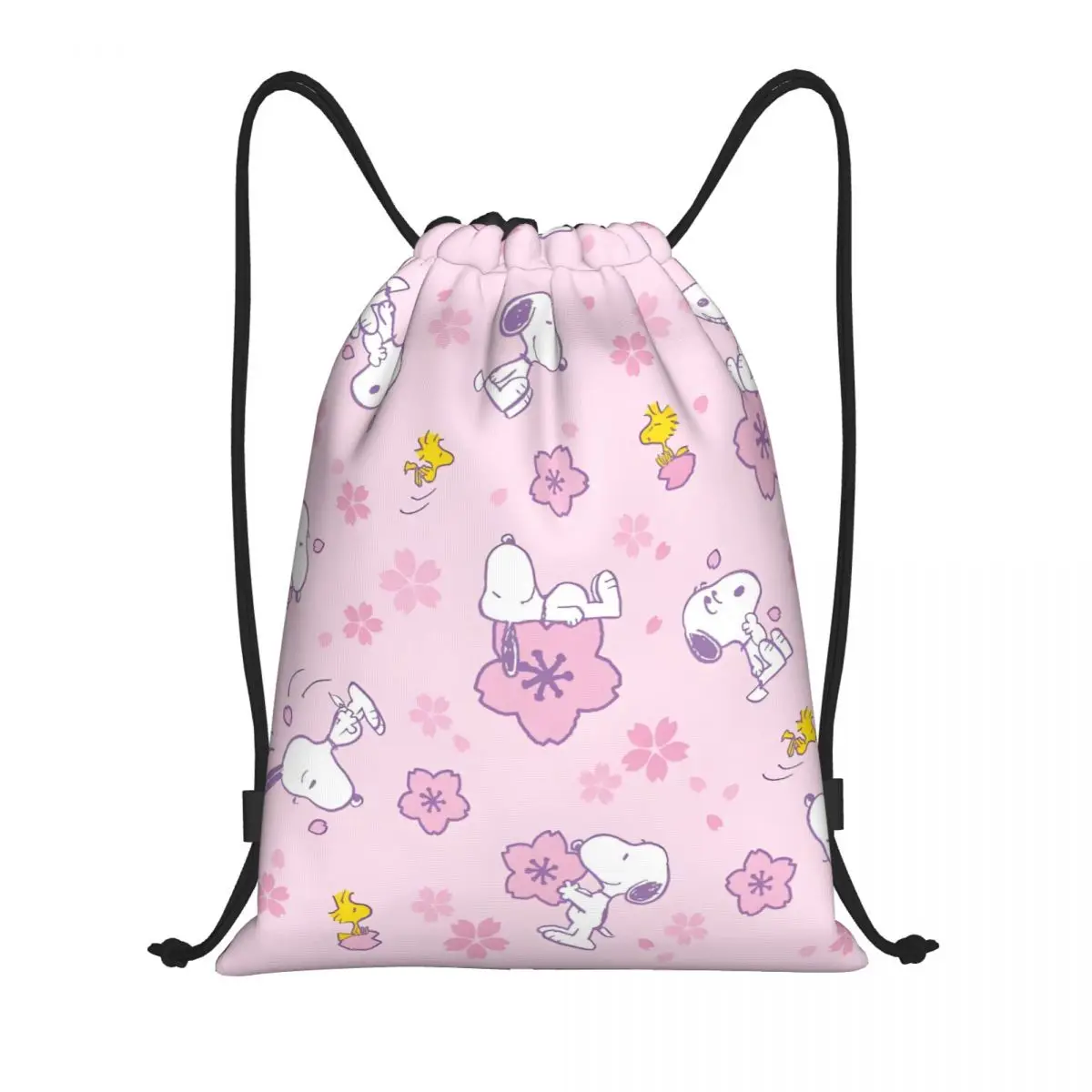 مخصص كوميك سنوبي أنيمي الرباط على ظهره النساء الرجال الرياضة الصالة الرياضية Sackpack المحمولة Kawaii الكرتون الكلب حقيبة تدريب كيس #1