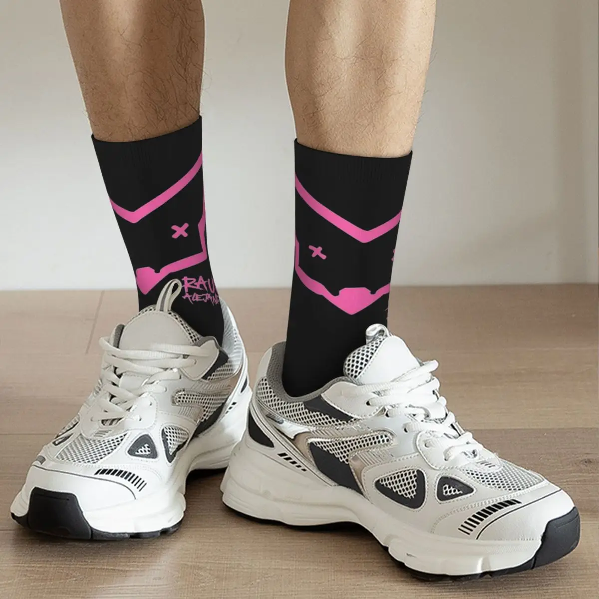 Bunte rauw alejandro logo sports ocken polyester lange socken für unisex rutsch fest