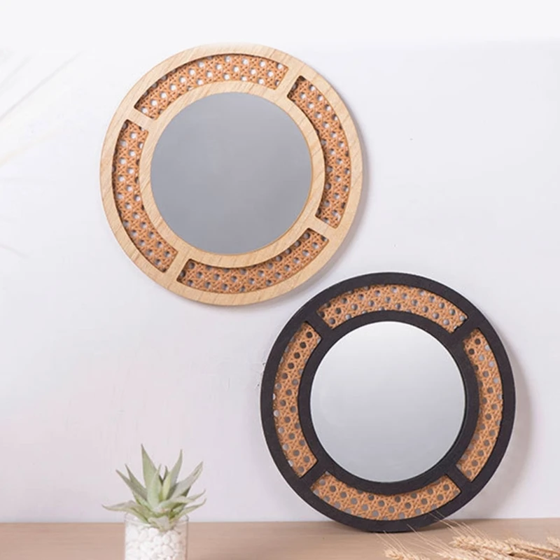 Bohemian Rattans Round Mirrored Bedroom Living Room Decoratins Hangings Mirrored