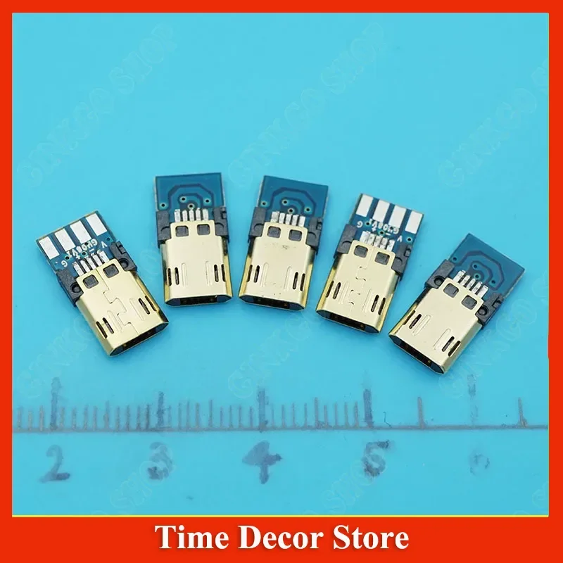 100pcs/lot Micro USB Male Plug Connector Port with PCB Board A type