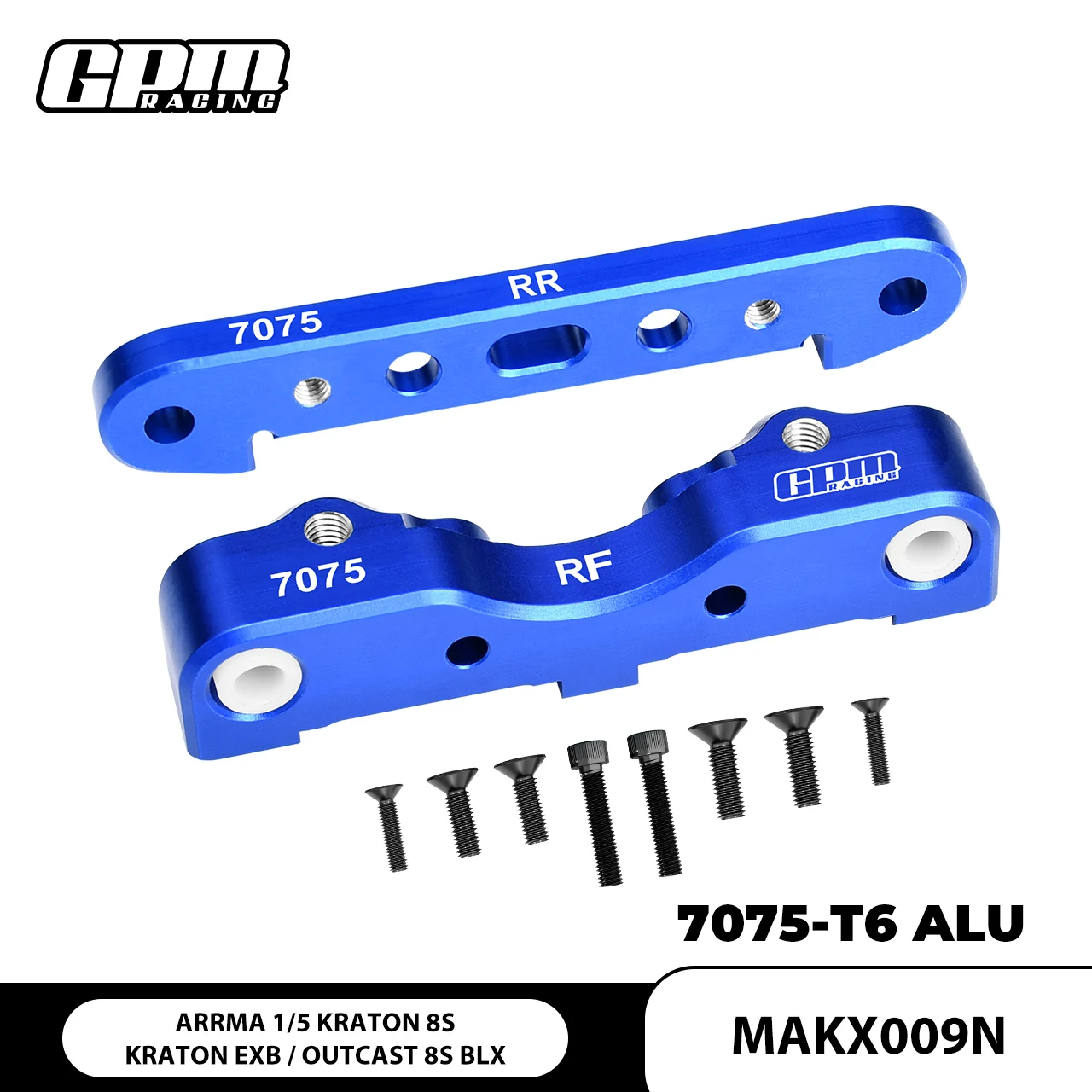 GPM ARRMA 1/5 Kraton 8S EXB ARA5808V2 Outcast 8S EXB Alu 7075 Soporte de suspensión inferior trasera