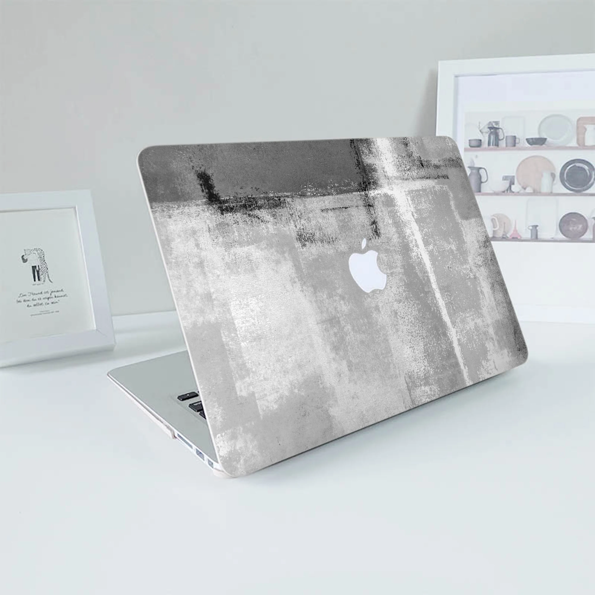 Laptop Preto e Branco para Macbook Air 13 Pro 13 Air m1 A2779 A2992 2023 Case de
