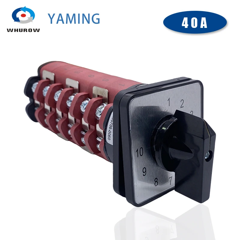 KDHC-40/6*10 interruptor de leva giratorio diez posiciones 6 polos 40A Selector de cambio para fabricante de máquinas de soldadura Bx6
