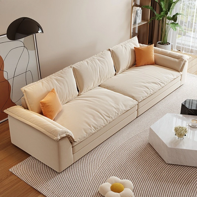 

Nordic style simple technology fabric new sailing sofa, light luxury, minimalist, ultra-wide, three person straight-row sofa