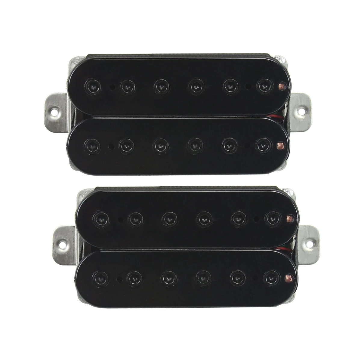 FLEOR 2pcs Ceramic Humbucker Pickups Electric Guitar Neck Bridge Pickup Set Black 4-Wires