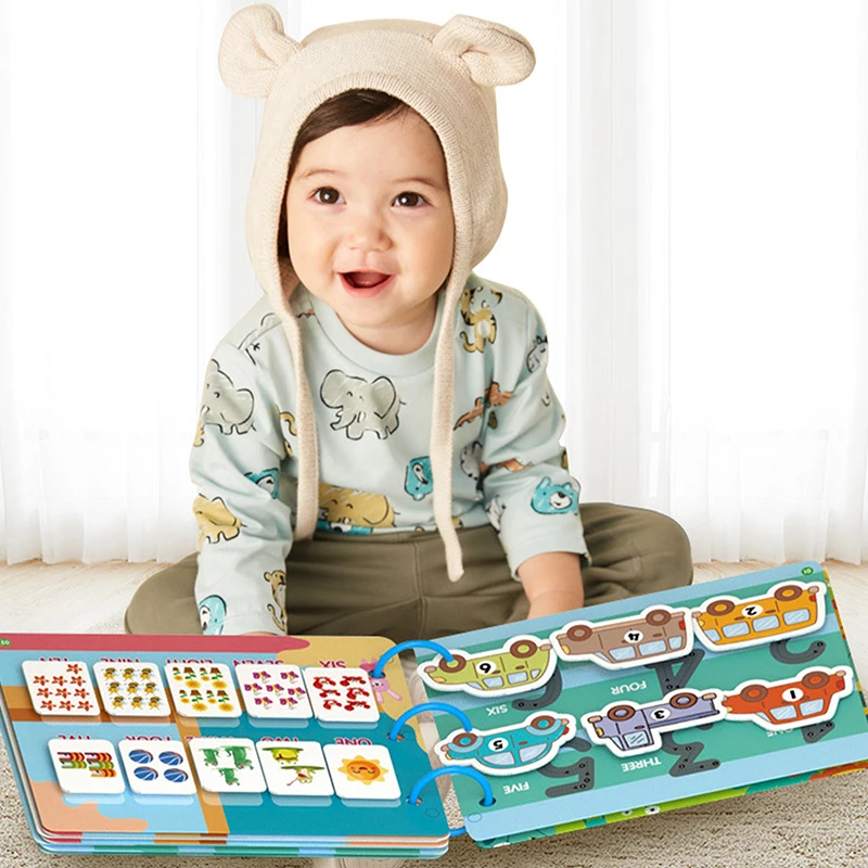 モンテッソーリシーンステッカー子供のための DIY 実践パズル再利用可能な本漫画学習認知おもちゃ子供のためのギフト