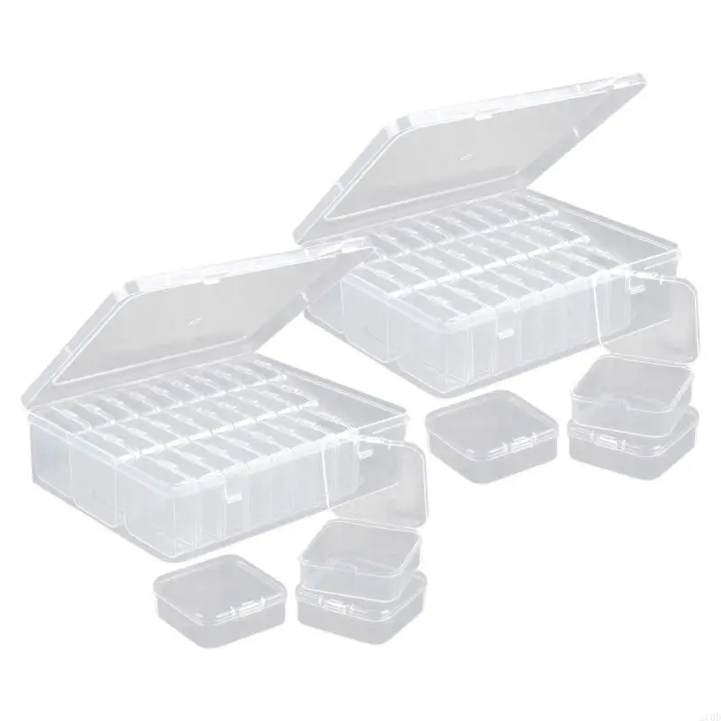 

Stylish 30 Compartment Clear Organizers Box Sturdy Plastic Storage Case Portable for Jewelry Beads Desk Accessories
