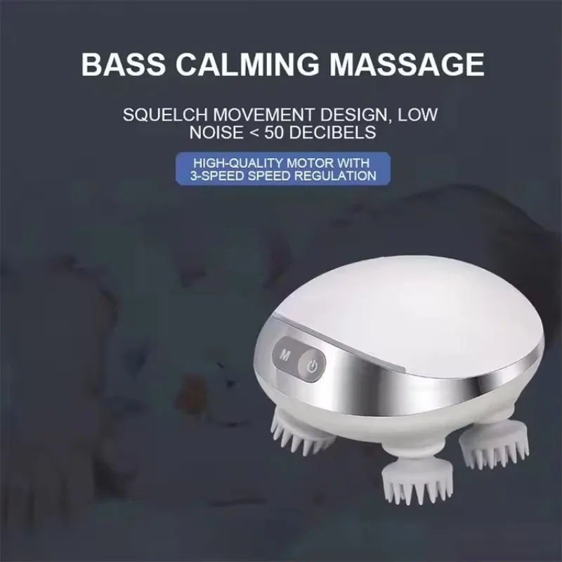 مقاوم للماء إلى الأمام عكس دوران رئيس سبا تدليك الشعر فروة الرأس مدلك للإنسان والقط رئيس مدلك #6