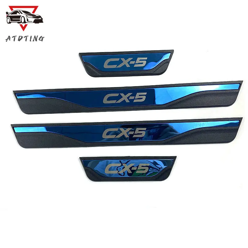 For Mazda CX-5 2022 2020 2015 2016 2018 2019 2013 Stainless Steel Trim Car Door Sill Scuff Pedal Cover Accessories Style