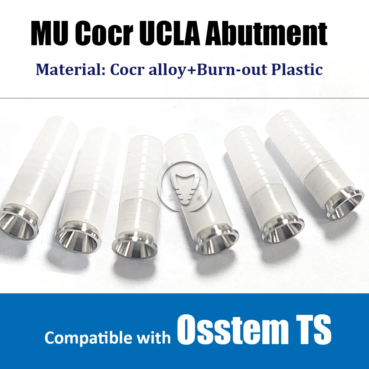 6pcs Hiossen Osstem compatible TS Cocr Multi unit ucla castable abutment Cobalt Chrome casting abutment D4.8 with scew