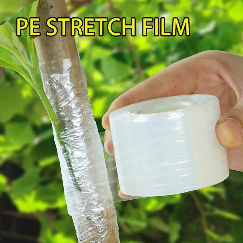 200M 40/60mm Self-adhesive PE Grafting Tape Film Stretchable Garden Tree Plants Seedlings Vine Tomato Grafting Accessories