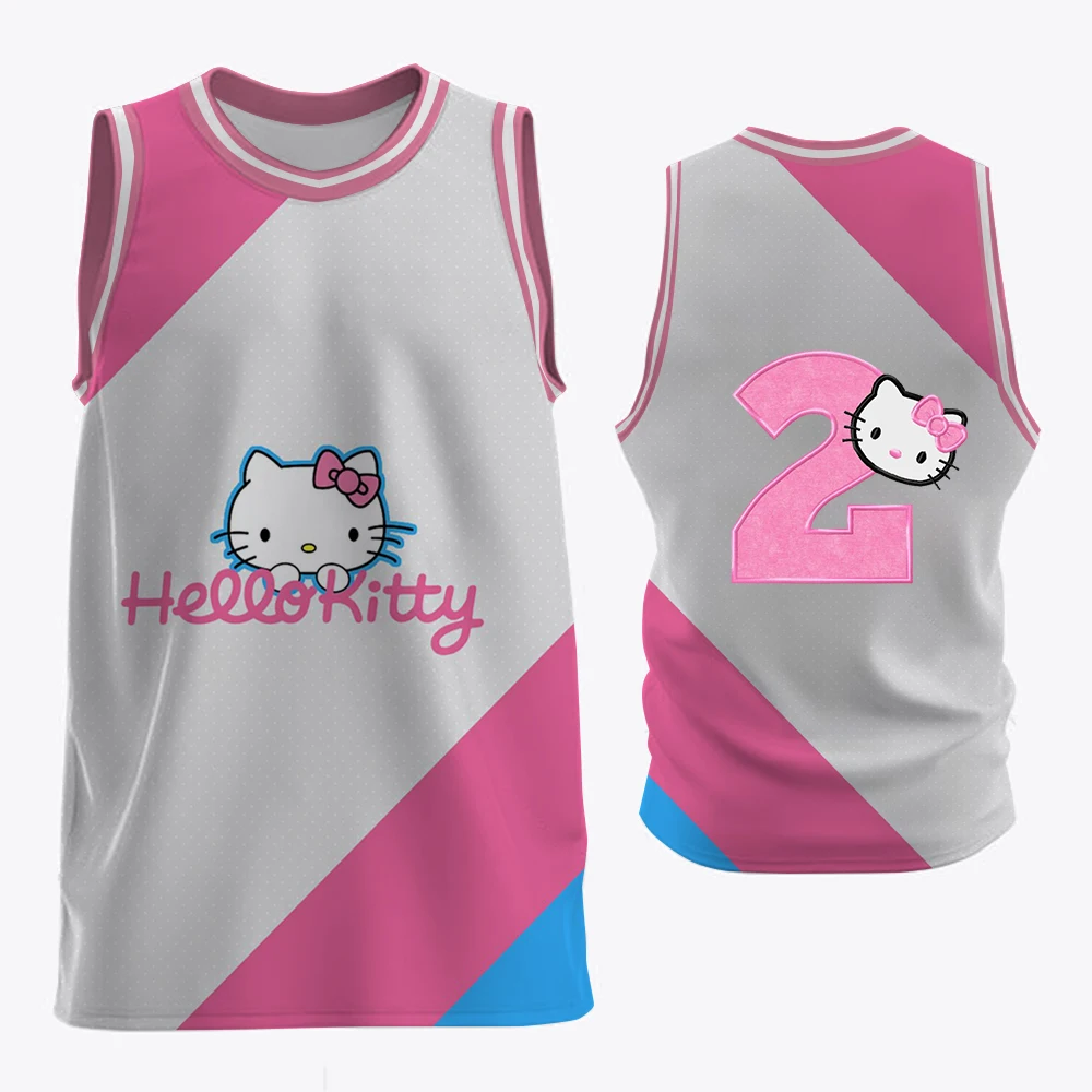 

Hello Kitty basketball training jersey, sports shirt must have fan jersey, Carlton 3D printed sports shirt