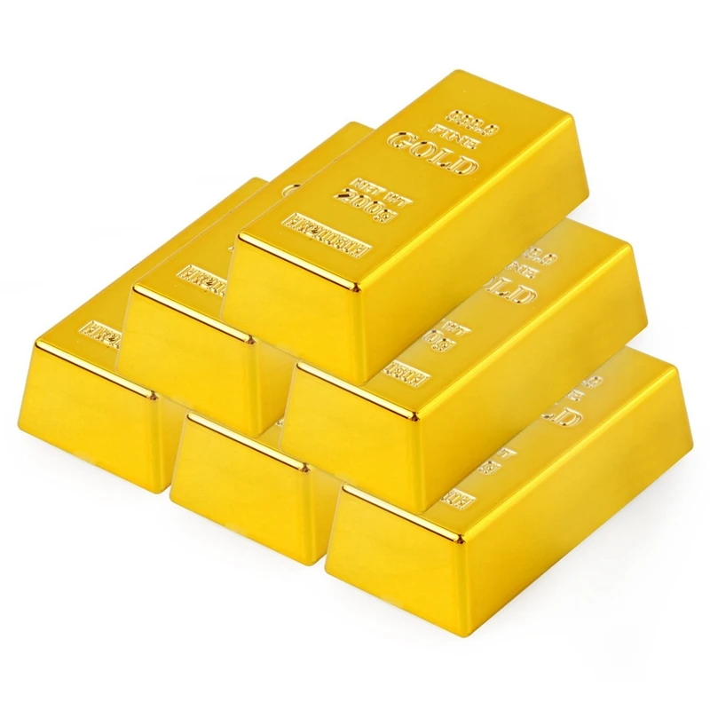 ABKO-Mattone d'oro Piccolo giocattolo con barra d'oro Piccola simulazione Ornamento di puntello cavo