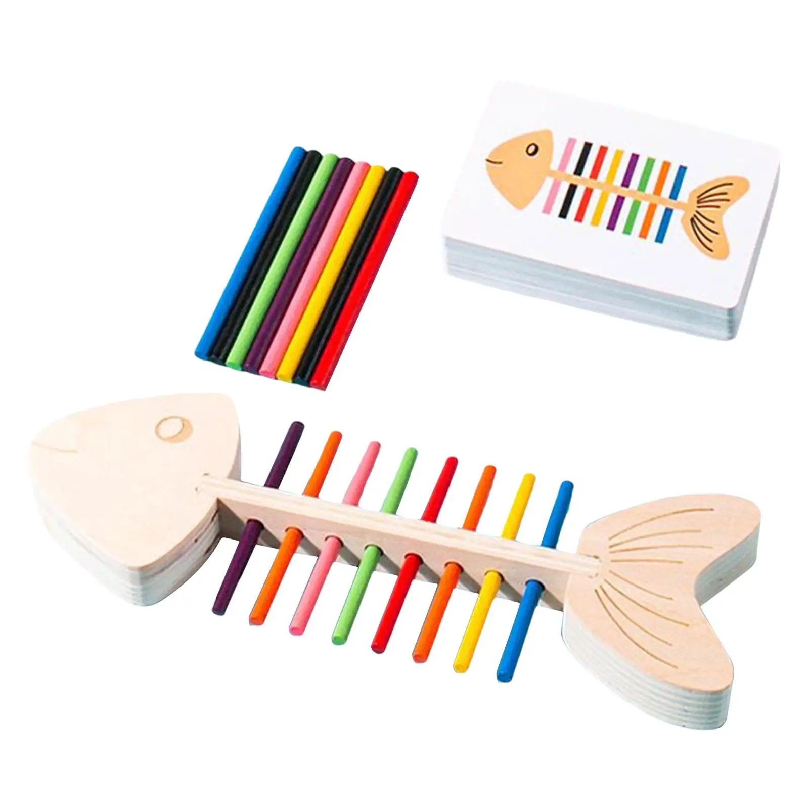 Color Matching for Toddlers Fish Bone Pairing Develop Brain Flexible Smooth Educational Toy for Preschool Boy Girls Party Favor